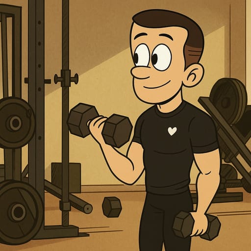 guy-gym photo transformed into The Loud House AI artwork - the loud house style generator