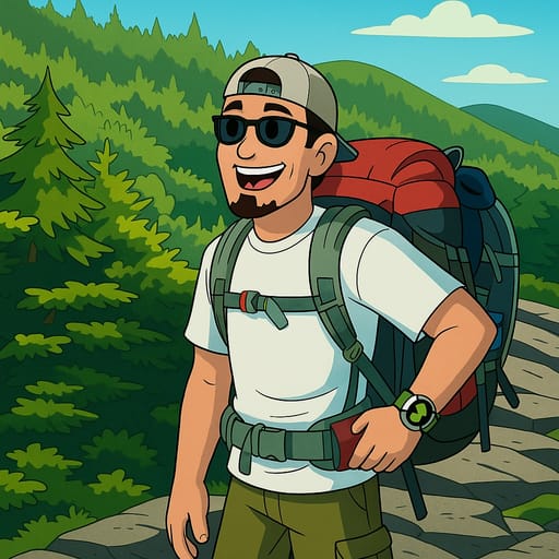guy-hike photo transformed into Ben 10 AI artwork - ben 10 style generator