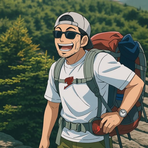 guy-hike photo transformed into Fairy Tail AI artwork - fairy tail style generator