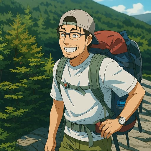 guy-hike photo transformed into Gintama AI artwork - gintama style generator