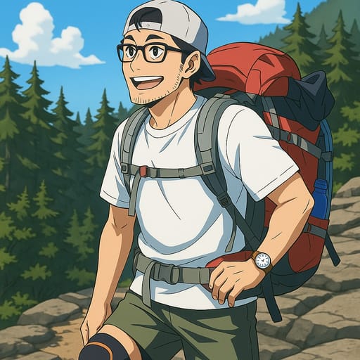 guy-hike photo transformed into Haikyuu!! AI artwork - haikyuu!! style generator