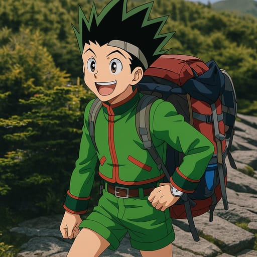 guy-hike photo transformed into Hunter × Hunter AI artwork - hunter × hunter style generator