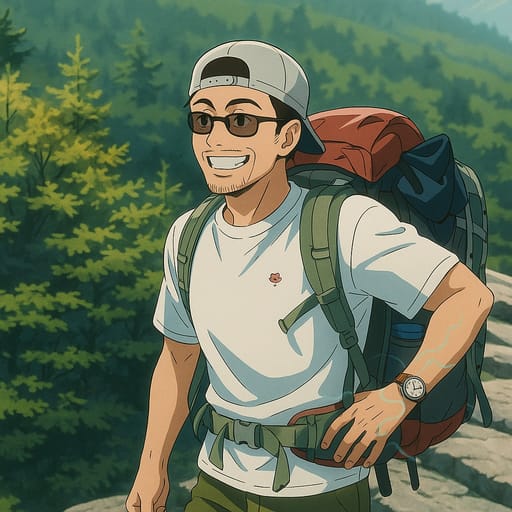 guy-hike photo transformed into Jujutsu Kaisen AI artwork - jujutsu kaisen style generator