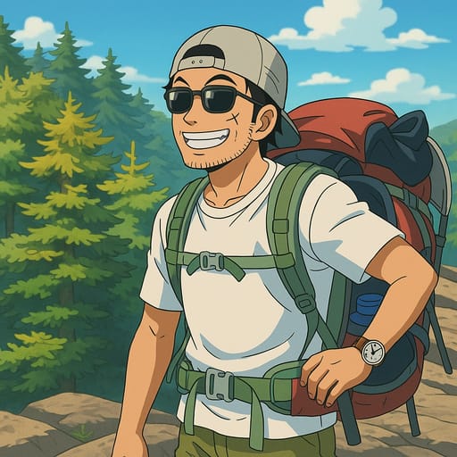 guy-hike photo transformed into One Piece AI artwork - one piece style generator