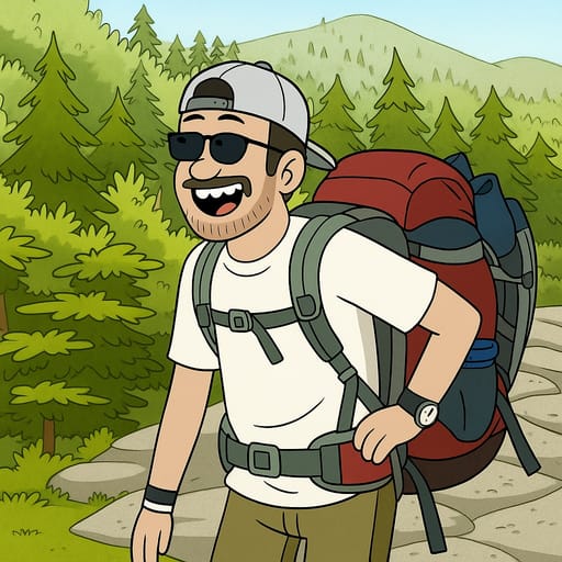 guy-hike photo transformed into Regular Show AI artwork - regular show style generator
