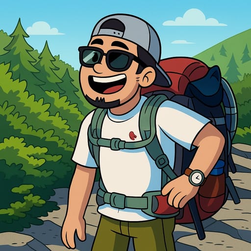 guy-hike photo transformed into Teen Titans Go! AI artwork - teen titans go! style generator