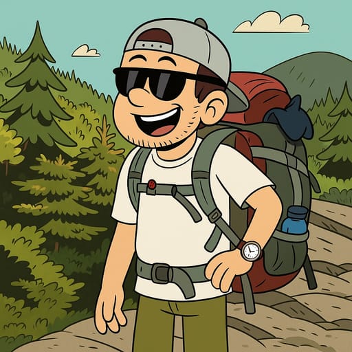 guy-hike photo transformed into The Loud House AI artwork - the loud house style generator