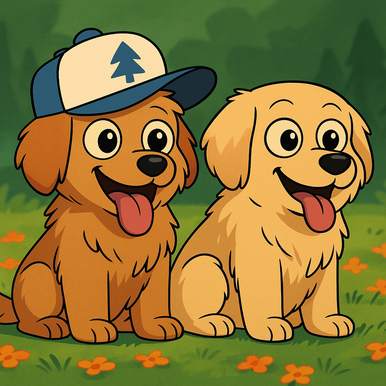 Cartoon Pets AI style example 4 - AI-generated cartoon pets artwork